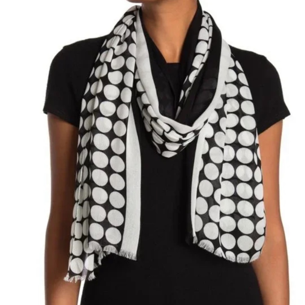 Kate Spade Dancefloor Polka Dot Oblong Scarf